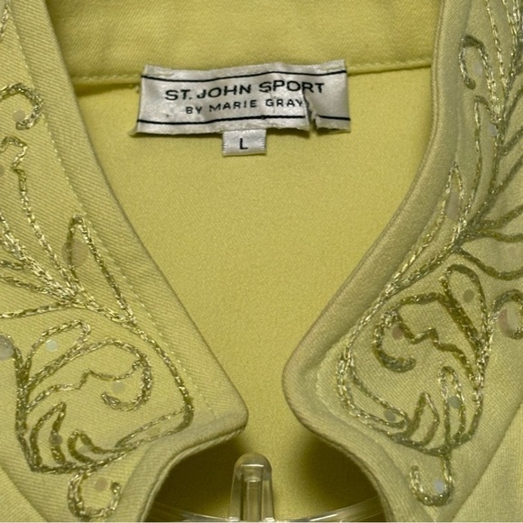 ST. JOHN PANTS SUIT YELLOW SIZE LARGE EXCELLENT CONDITION - Picture 4 of 15